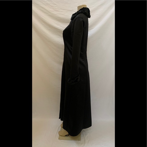 VTG Jessica McClintock Sz 4 Black Coat Midi Dress - Picture 6 of 7